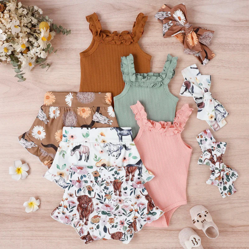 Baby Girl Summer Outfit – Urocze i zwiewne – zestaw ubranek dla niemowląt