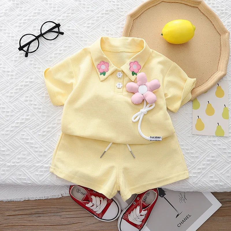 Mini Fashion™ - Letni zestaw odzieży dziewczęcej - Ubranka dla dzieci