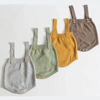 Thumbnail for Mini Fashion™ - Śliczny dzianinowy dziecięcy romperKhaki romper