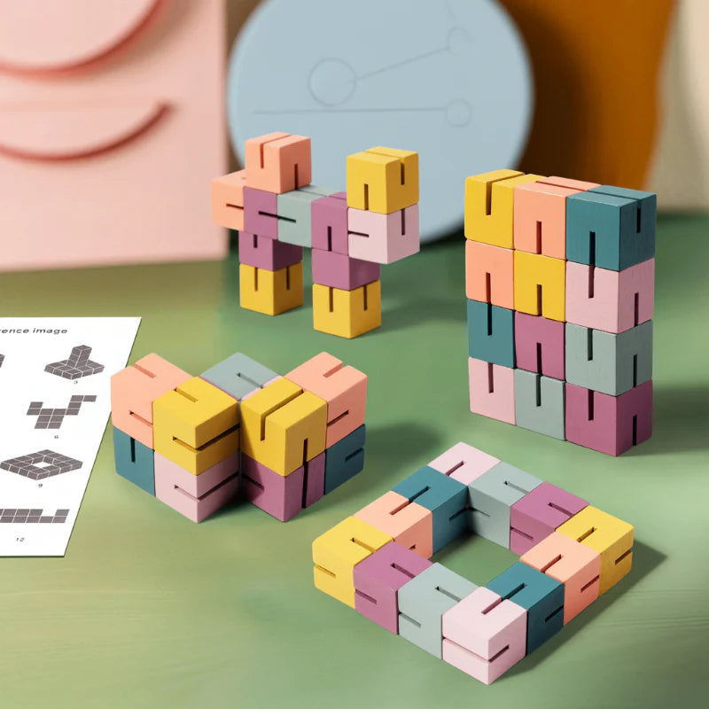 WoodCraft – Wyzwanie i nauka – drewniane klocki 3D do układania puzzli