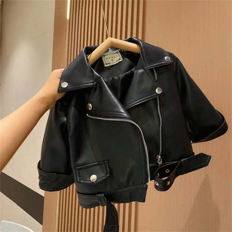 Girls Leather Jacket – Modna i stylowa – skórzana kurtka dla dzieci