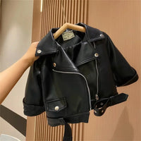 Thumbnail for Girls Leather Jacket – Modna i stylowa – skórzana kurtka dla dzieci