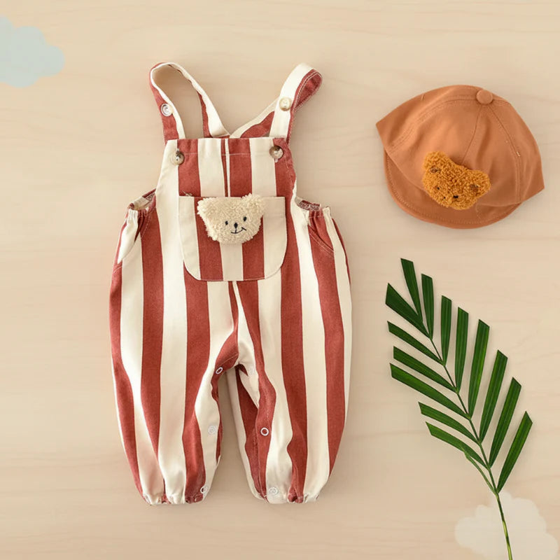 Striped Overall Romper – Miękkość i wygoda – kombinezon dziecięcy