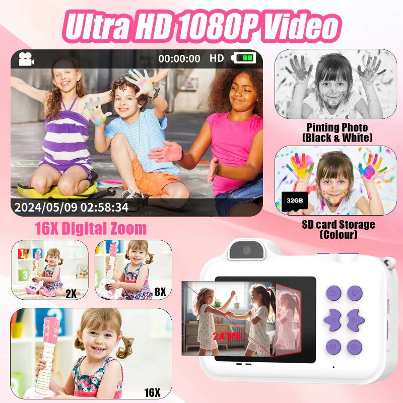 Instant Print Camera – Kreatywne i interaktywne – natychmiastowy aparat dla dzieci