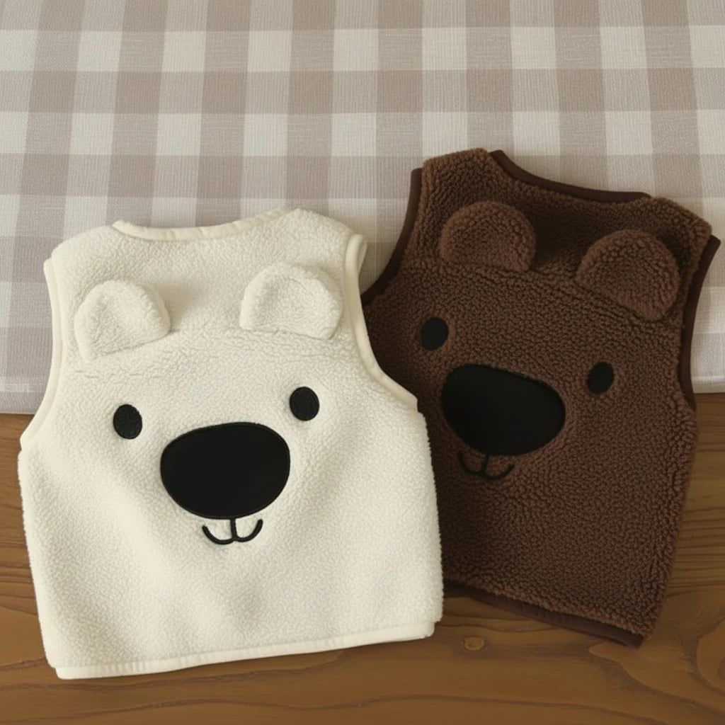 Baby Bear Fleece Vest – Ciepła i miękka – dziecięca kamizelka z motywem misia