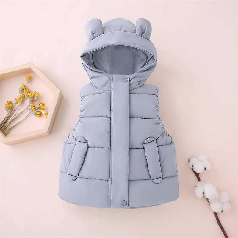 Mini Fashion™ - Kamizelka z kapturem - Bezrękawnik dziecięcy