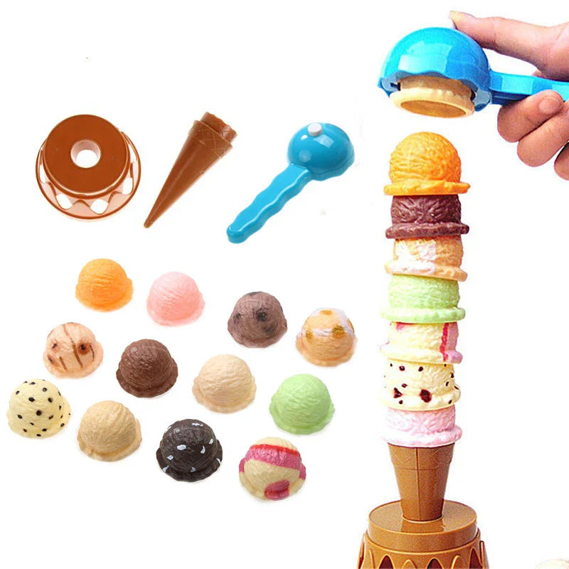 Ice Cream Stack Game™ - Gra zręcznościowa gałki lodowe - Zabawki