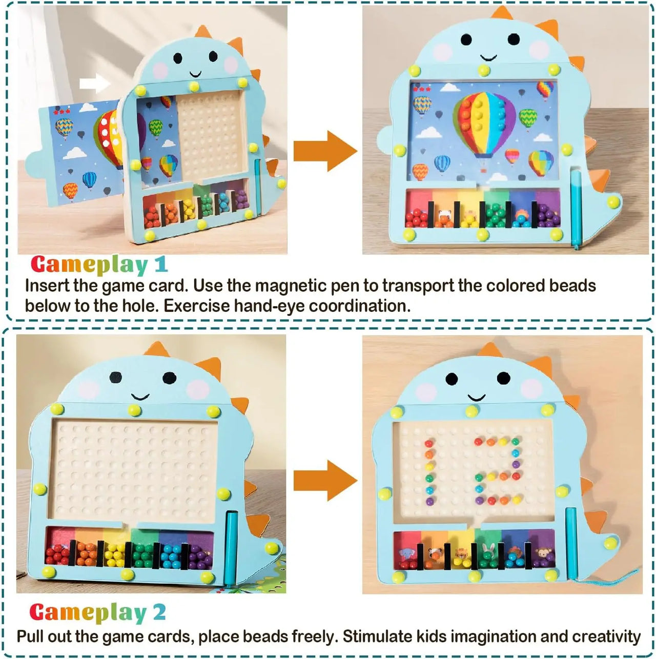 Bead Puzzle™ – Zabawa w labiryncie Sortowanie - Drewniane magnetyczne kulki puzzle