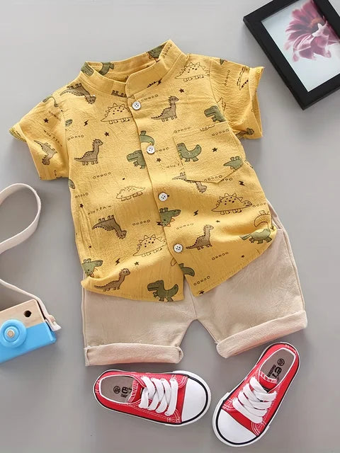 Mini Fashion™ - Letni zestaw z dinozaurem - Odzież dziecięca
