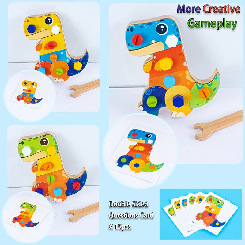 Dino Screwdriver Board™ - Zabawka sensoryczna dinozaur - Montessori