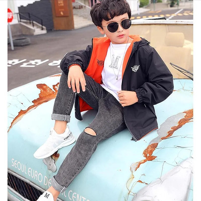 Reversible Kids Jacket – Wodoodporna i wiatroszczelna – lekka kurtka