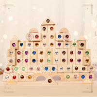 Thumbnail for Rainbow Gem Stacking Blocks – Kreatywne i edukacyjne – zestaw drewnianych klocków do układania