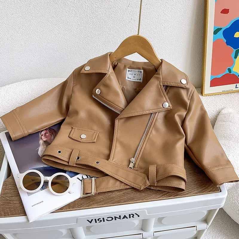 Girls Leather Jacket – Modna i stylowa – skórzana kurtka dla dzieci
