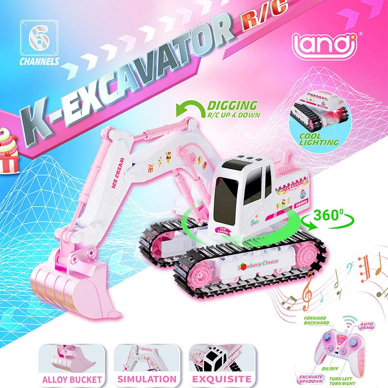 Pink Power Digger™ – Zabawa w kopanie dla dziewczynek - koparka RC