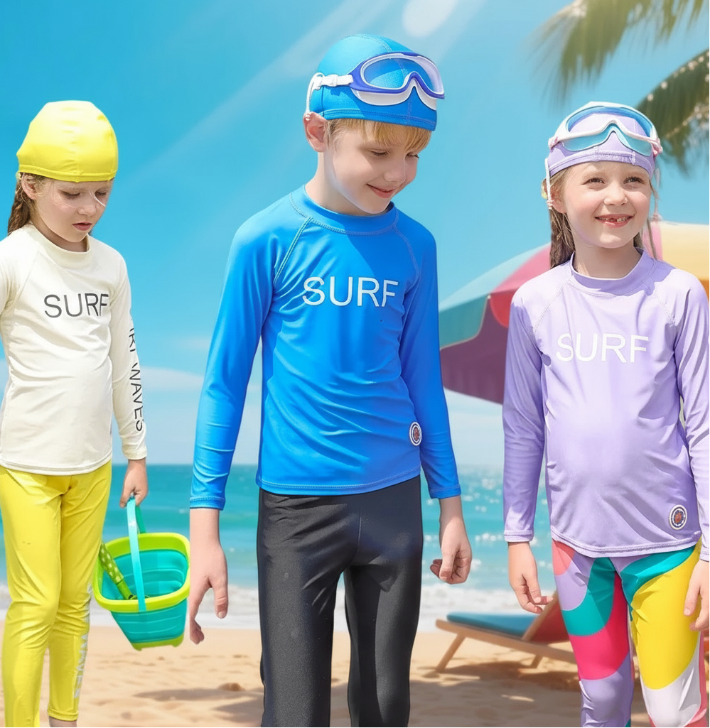 SunShield – Ochronna i elastyczna – dziecięca koszulka surfingowa z długimi rękawami i filtrem UPF 50+