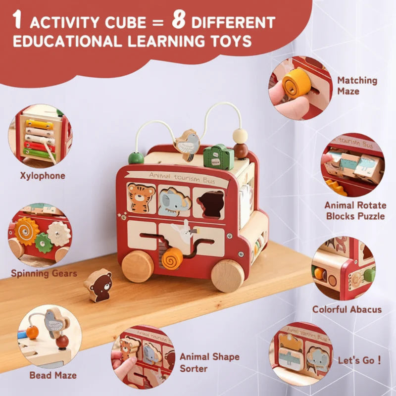 BusyRide – Edukacyjny i wszechstronny – drewniany zestaw Montessori
