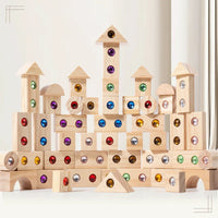 Thumbnail for Rainbow Gem Stacking Blocks – Kreatywne i edukacyjne – zestaw drewnianych klocków do układania