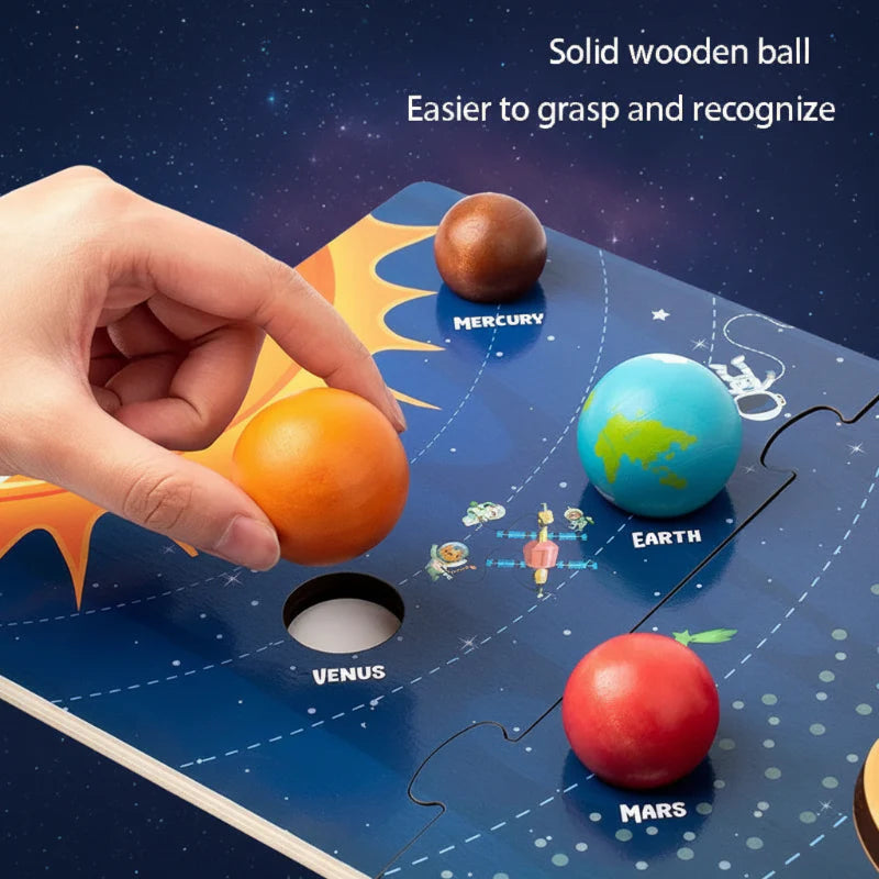 Wooden Solar System – Edukacyjny i odkrywczy – zestaw zabawowy „Planety”