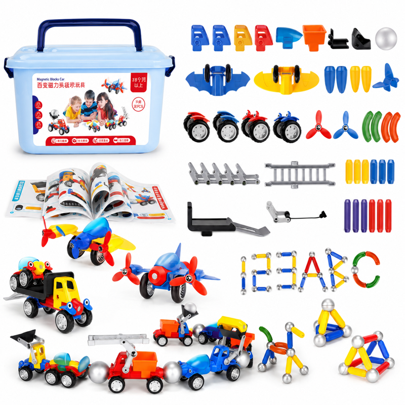 Magnetic Cars™ – Magnetyczna zabawa w budowanie - zestaw magnetycznych pojazdów
