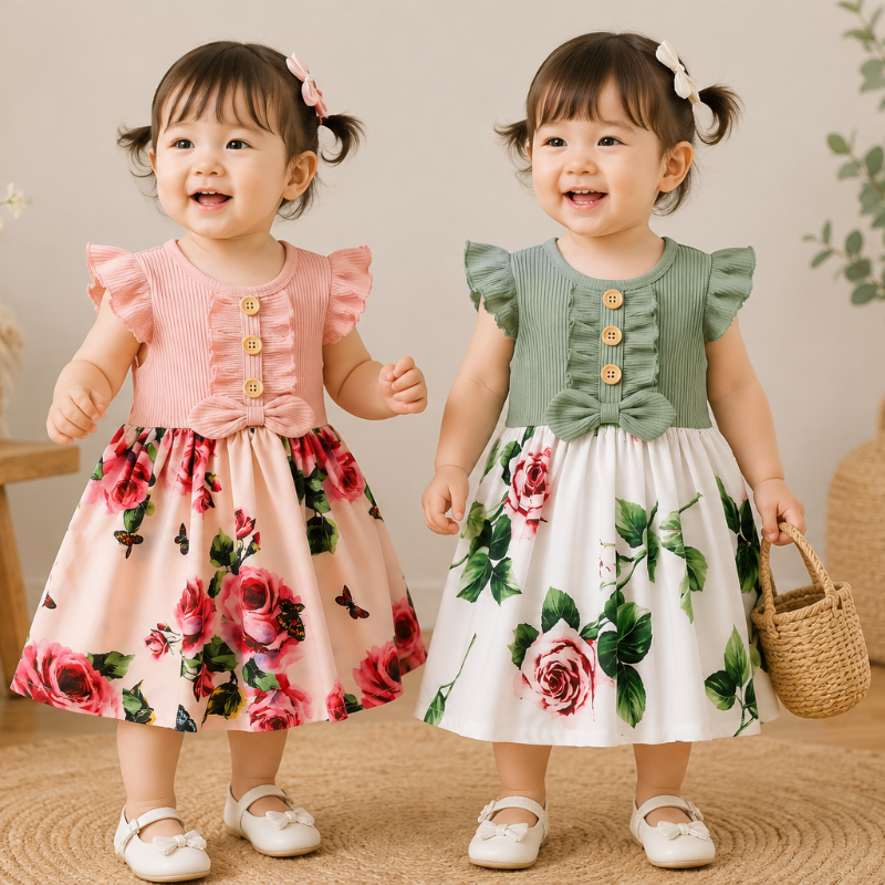 Garden Dress – Lato i świeżość – sukienka w kwiaty dla dziewczynek