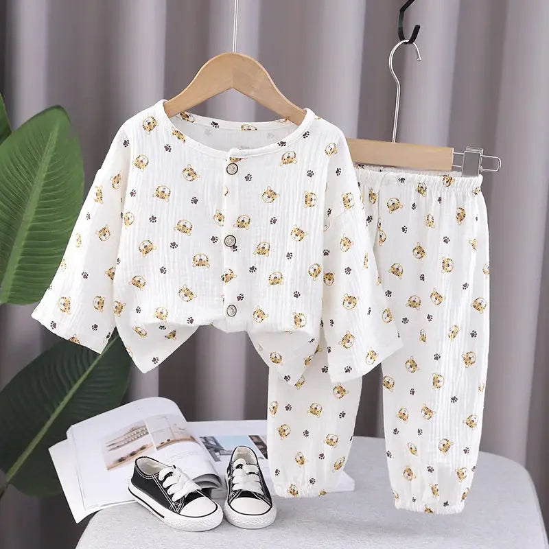 Mini Fashion™ - Lniany zestaw odzieży dziecięcej - Ubrania dla dzieci