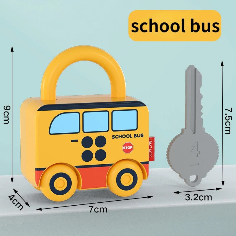 Puzzle Locks™ – Samochodzik w kształcie kłódki – Zabawka Montessori