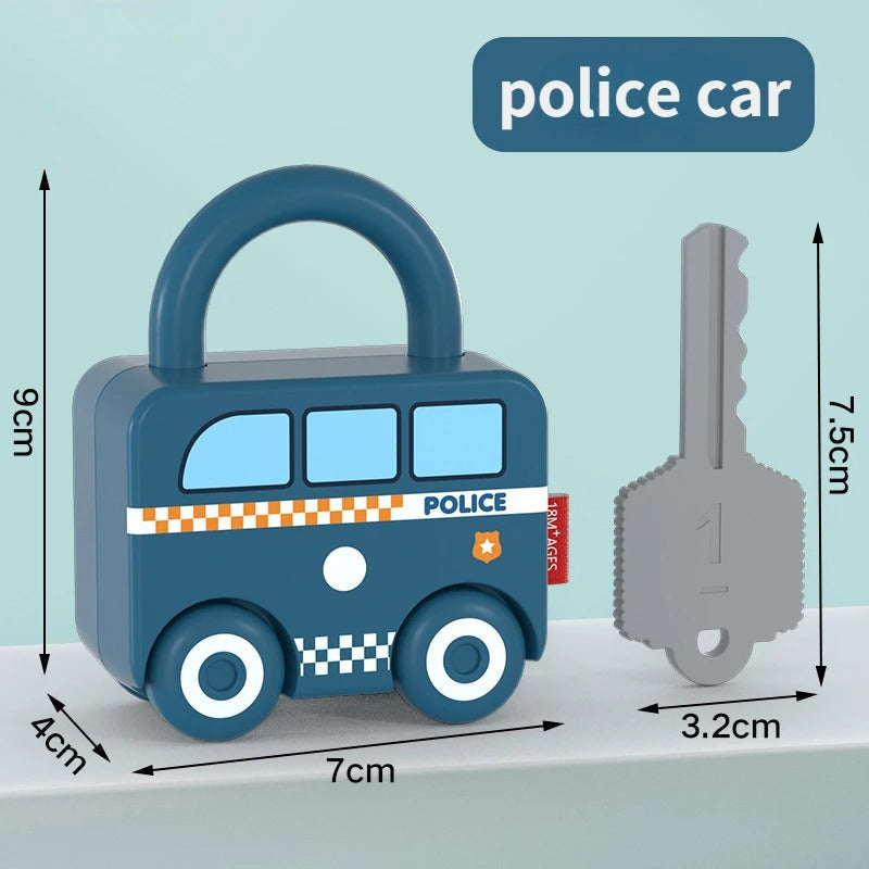 Puzzle Locks™ – Samochodzik w kształcie kłódki – Zabawka Montessori