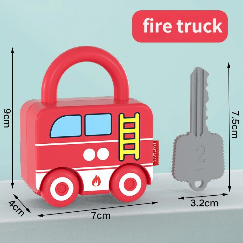 Puzzle Locks™ – Samochodzik w kształcie kłódki – Zabawka Montessori