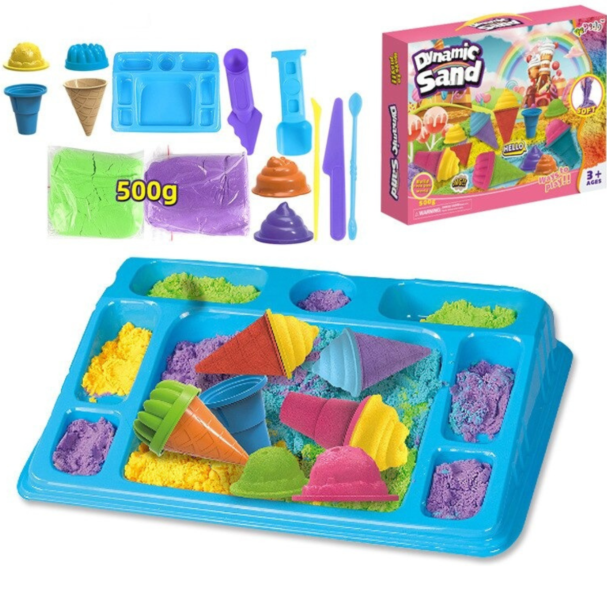 Dynamic Sand™ – Piasek modelujący – Kreatywny zestaw do zabawy