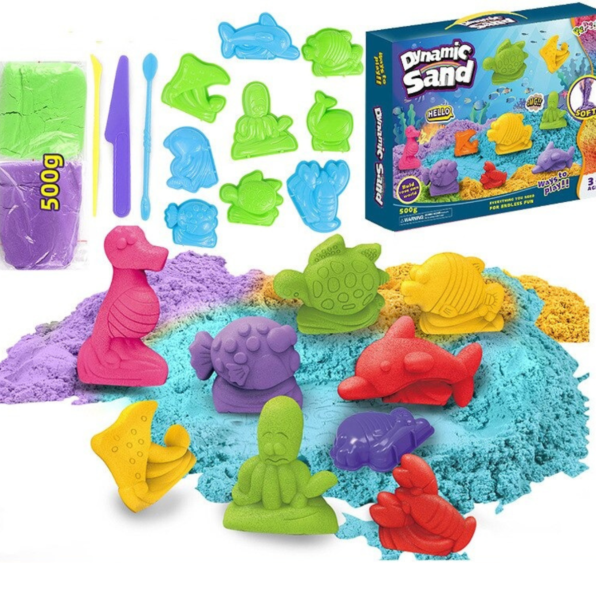 Dynamic Sand™ – Piasek modelujący – Kreatywny zestaw do zabawy