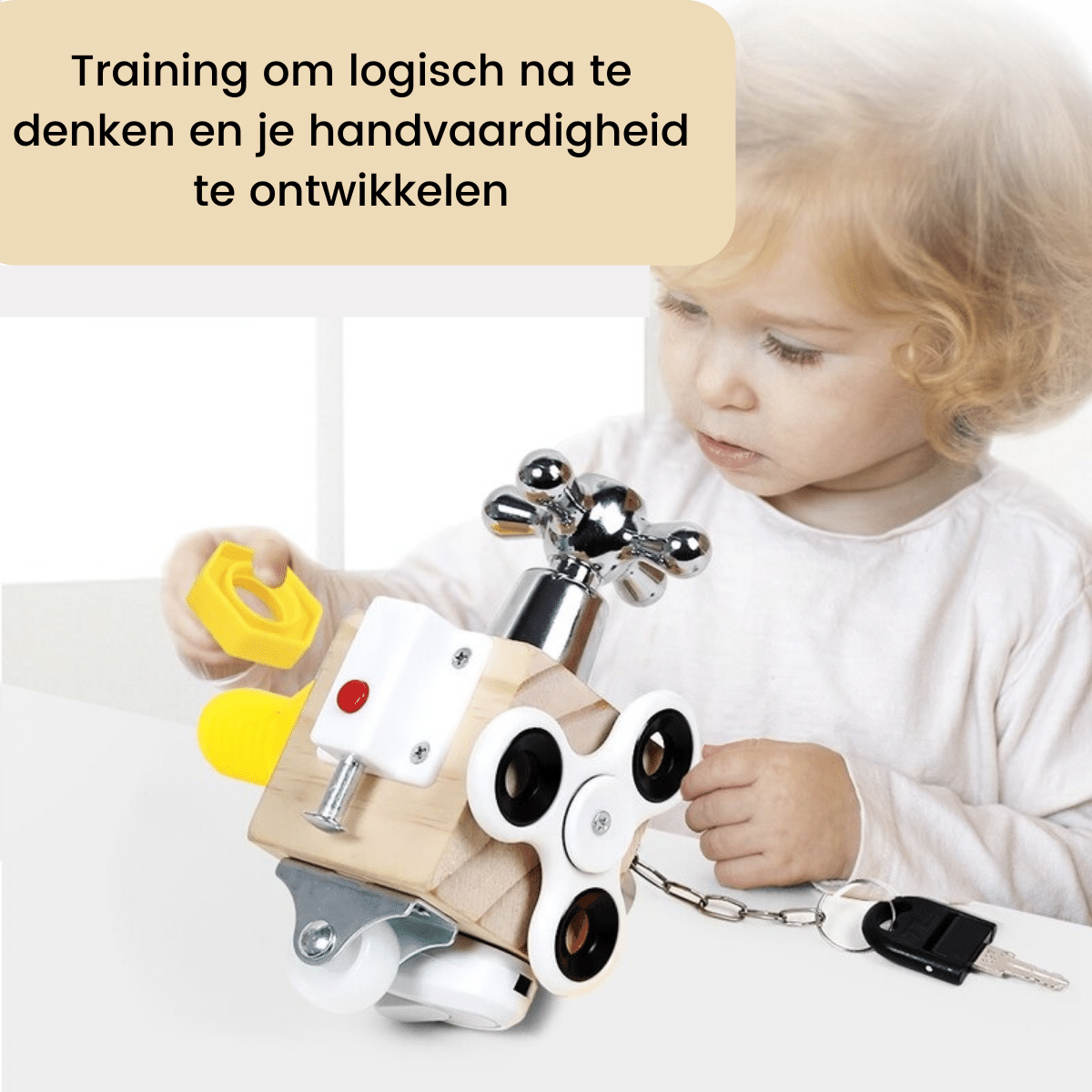 Woods™ - Busy cube - Edukacyjna kostka sensoryczna