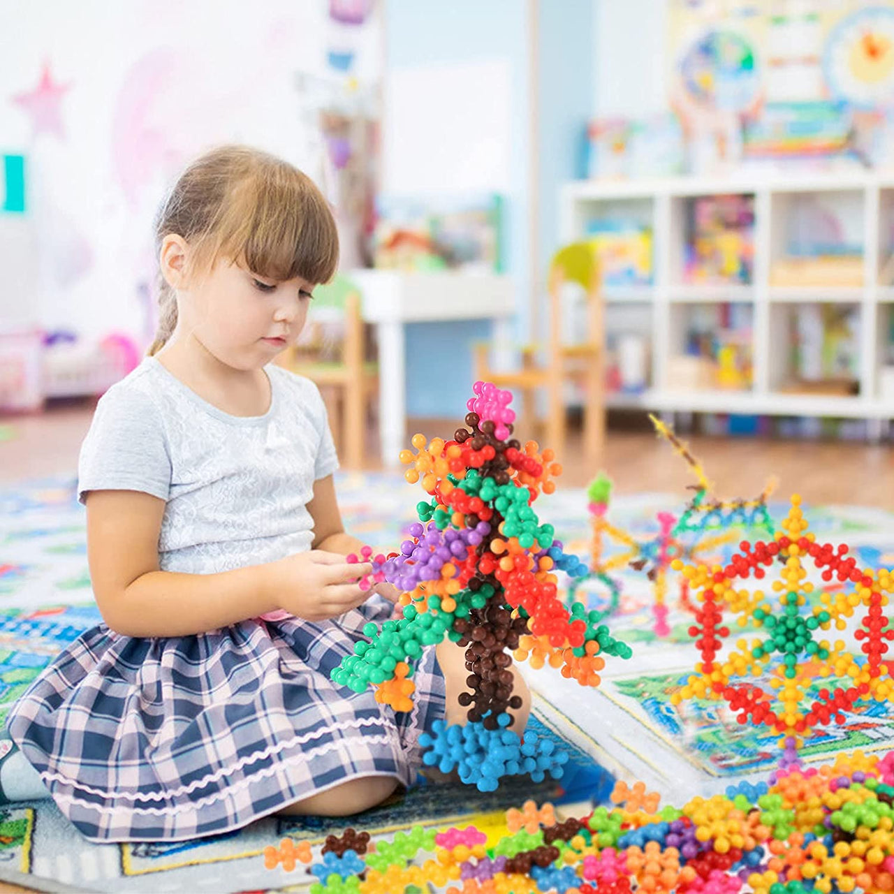 3D Building Blocks™ - Klocki 3D płatki śniegu - Kreatywna zabawa