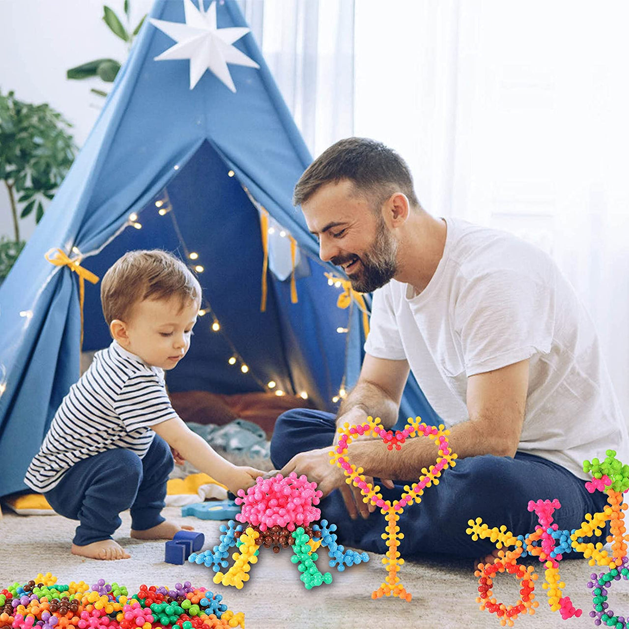 3D Building Blocks™ - Klocki 3D płatki śniegu - Kreatywna zabawa