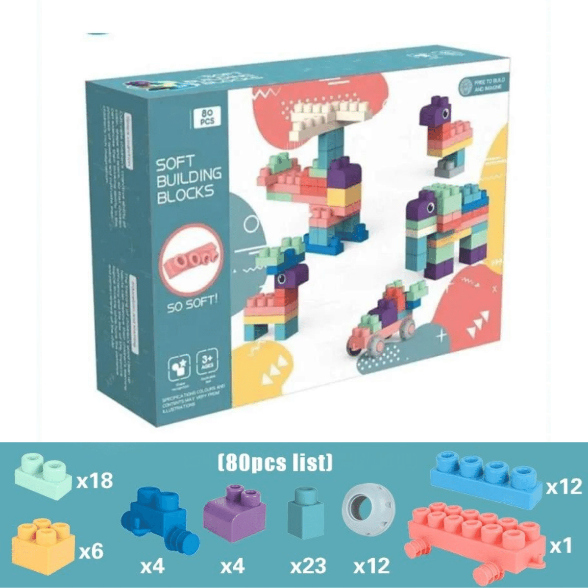 Soft Building Blocks™ - Miękkie klocki - Kreatywna zabawka sensoryczna