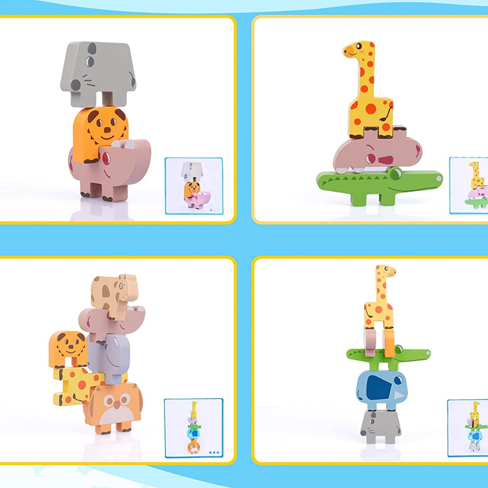 Animal Stacking™ - Układanka zwierzęta - Drewniane klocki