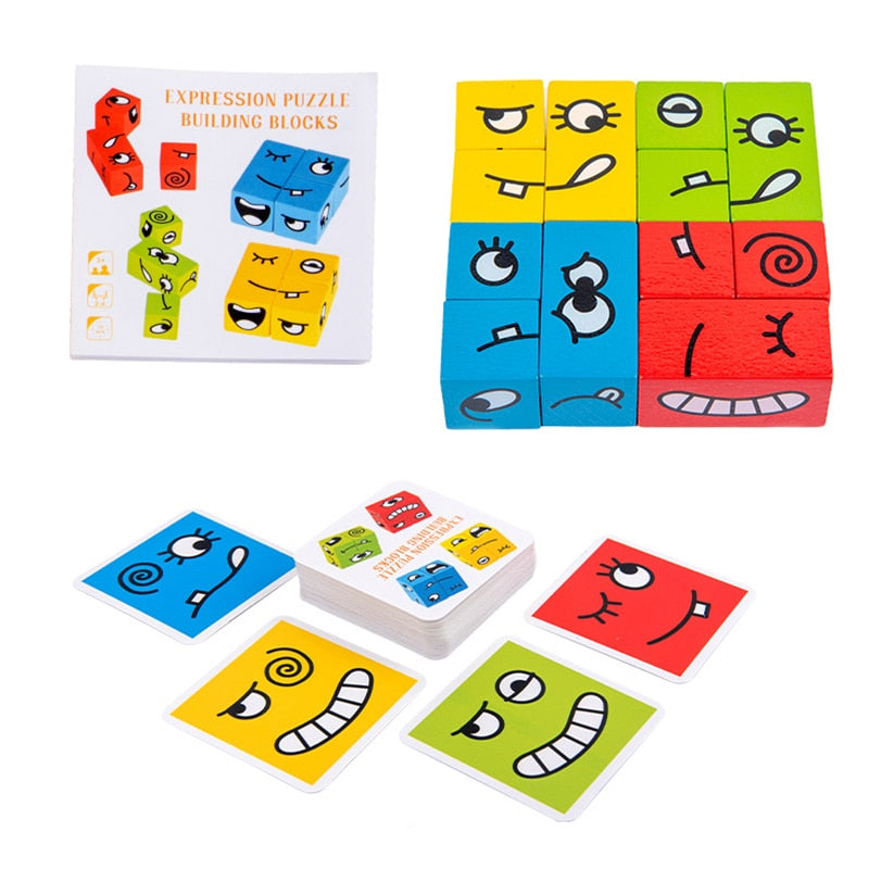Woods™ - Gra edukacyjna emocje i miny - Karty i drewniane klocki