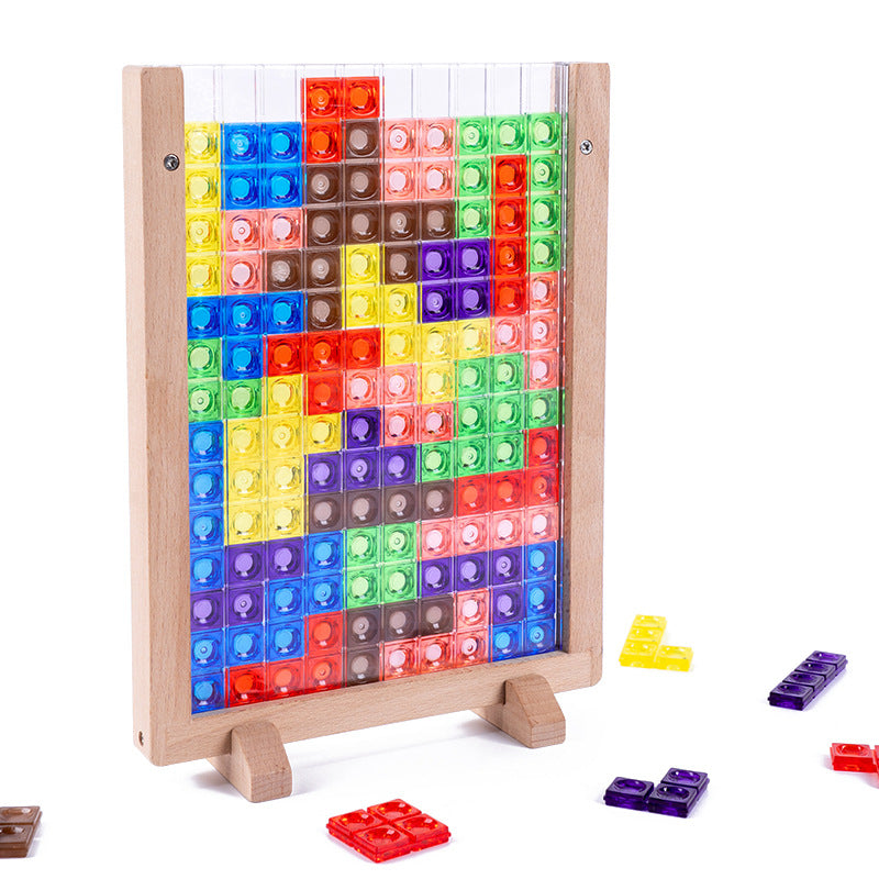 Woods™ - Puzzle 3D Tetris - Plansza układanka łamigłówka Montessori