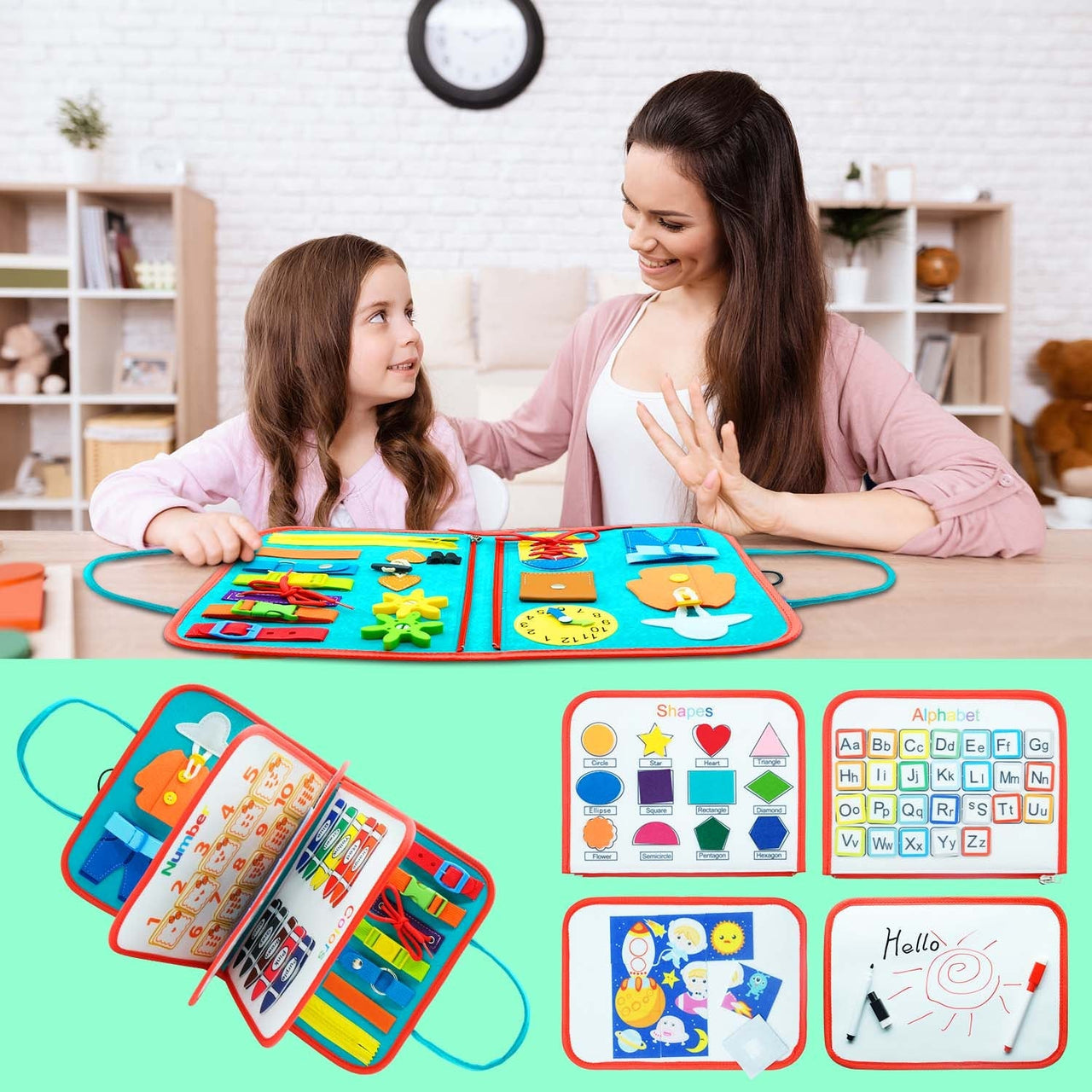 Sensory Book Board™ - Książka sensoryczna - Zabawka edukacyjna